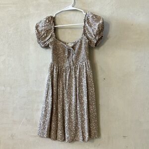 Taupe smocked dress